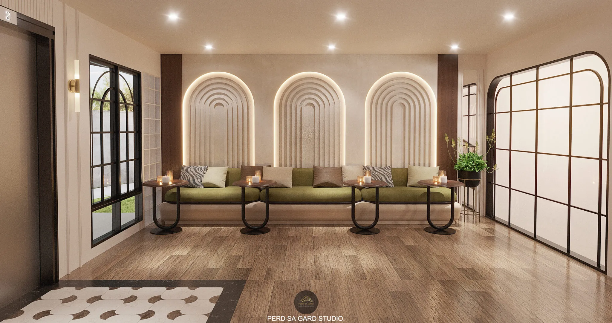 ผลงานจาก PERD SA GARD. STUDIO รับออกแบบโรงแรม ตกแต่งภายในคาเฟ่ Cafe Hostel & Service Apartment