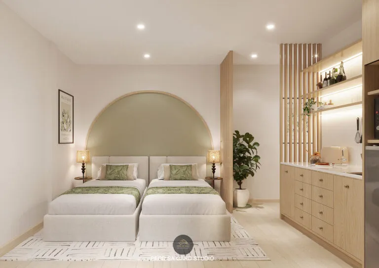 ผลงานจาก PERD SA GARD. STUDIO รับออกแบบโรงแรม ตกแต่งภายในคาเฟ่ Cafe Hostel & Service Apartment