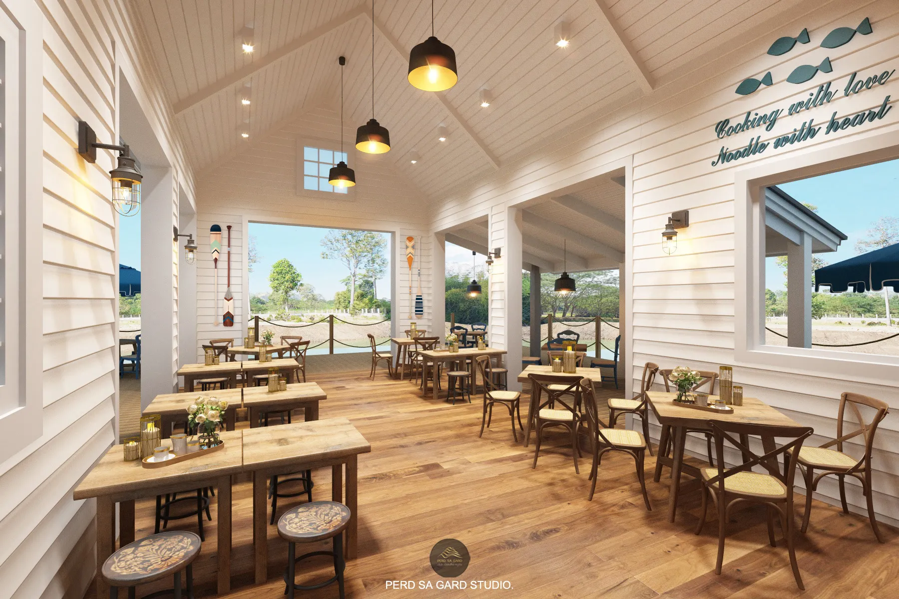 ผลงานจาก PERD SA GARD. STUDIO ออกแบบตกแต่งภายใน ตกแต่งภายในคาเฟ่ | Cafe & Restaurant Khao Yai