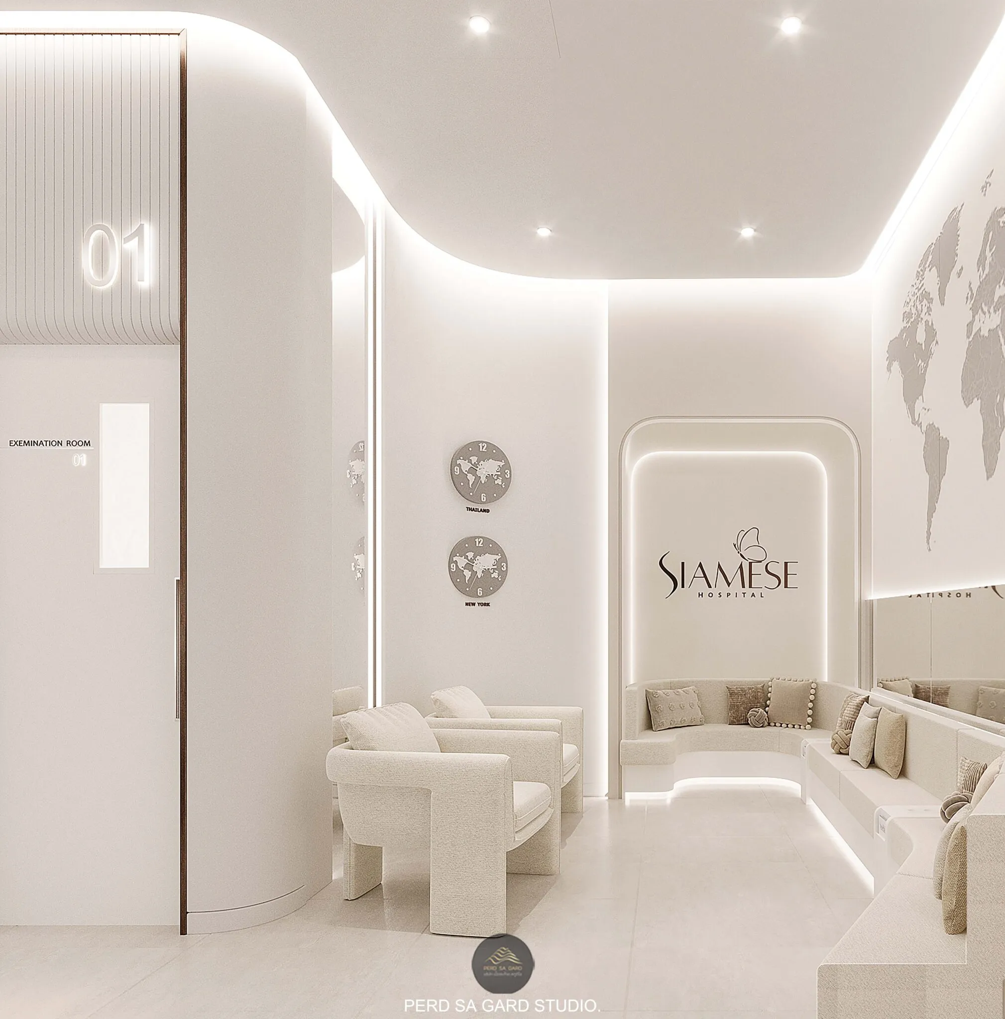 ผลงานออกแบบภายใน รีโนเวทตกแต่งคลินิก, โรงพยาบาล | SIAMESE HOSPITAL | PERD SA GARD. STUDIO
