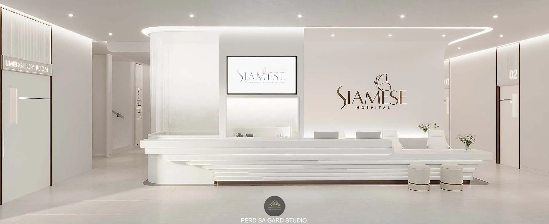 ผลงานออกแบบภายใน รีโนเวทตกแต่งคลินิก, โรงพยาบาล | SIAMESE HOSPITAL | PERD SA GARD. STUDIO